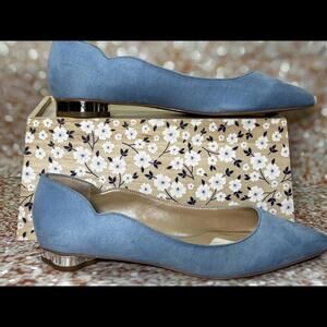 ($109 Retail) White House Black Market Heel Flats Scalloped metal‎ heel SIZE 8.5